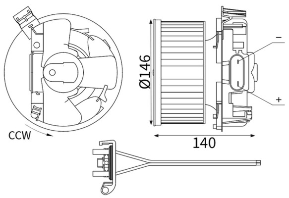 Pulseur d'air habitacle (Ventilateur habitacle) MAHLE Aftermarket ref. AB 445 000S