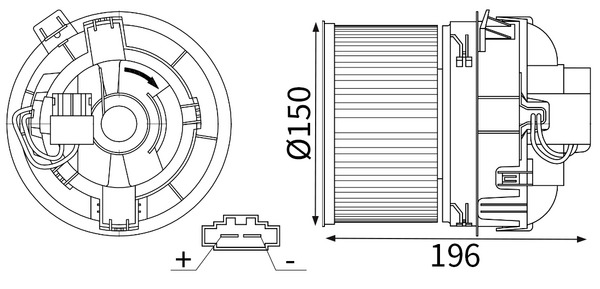 Pulseur d'air habitacle (Ventilateur habitacle) MAHLE Aftermarket ref. AB 449 000S