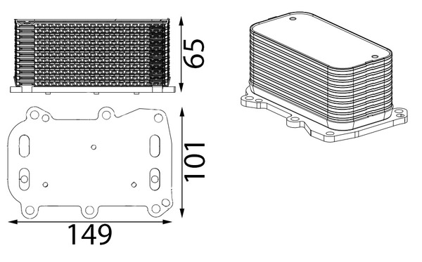 Radiateur d'huile moteur (Refroidisseur d'huile moteur) MAHLE Aftermarket ref. CLC 431 000S