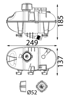 Vase d'expansion, liquide de refroidissement (Réservoir liquide de refroidissement) MAHLE Aftermarket CRT 335 000S