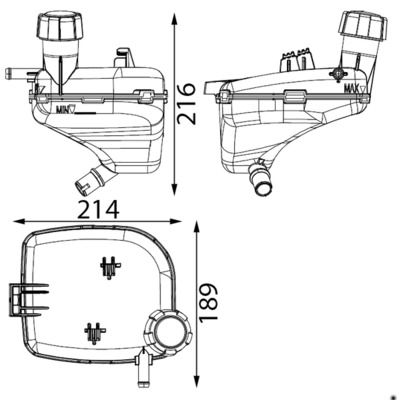 Vase d'expansion, liquide de refroidissement (Réservoir liquide de refroidissement) MAHLE Aftermarket CRT 336 000S