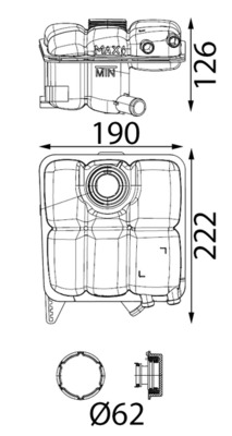 Vase d'expansion, liquide de refroidissement (Réservoir liquide de refroidissement) MAHLE Aftermarket CRT 340 000S