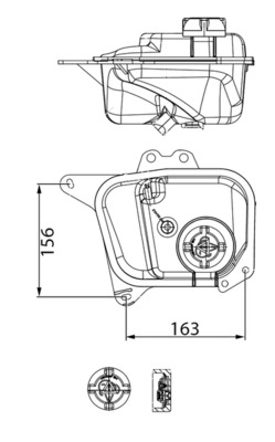 Vase d'expansion, liquide de refroidissement (Réservoir liquide de refroidissement) MAHLE Aftermarket CRT 344 000S