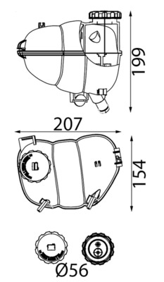 Vase d'expansion, liquide de refroidissement (Réservoir liquide de refroidissement) MAHLE Aftermarket CRT 346 000S