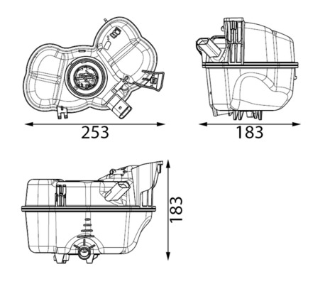 Vase d'expansion, liquide de refroidissement (Réservoir liquide de refroidissement) MAHLE Aftermarket CRT 349 000S
