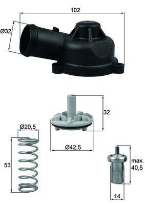 Thermostat d'eau (Calorstat) MAHLE Aftermarket ref. TI 244 83D
