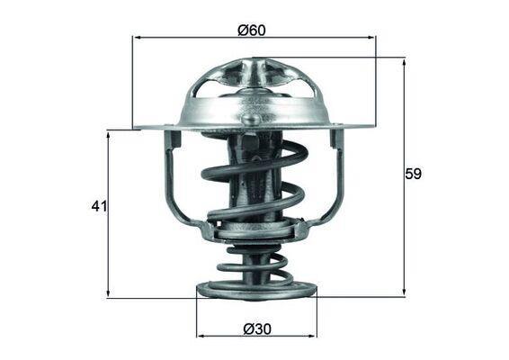 Thermostat d'eau (Calorstat) MAHLE Aftermarket ref. TX 177 82D