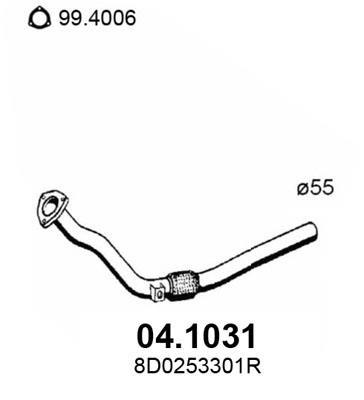 Tuyau d'échappement (Tuyau d'échappement) ASSO MARMITTE srl ref. 04.1031