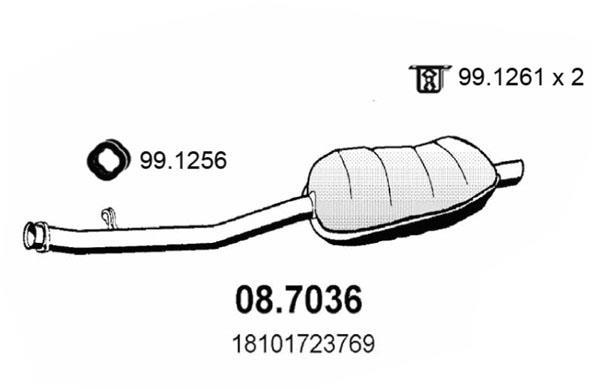 Silencieux arrière (Pot d'échappement) ASSO MARMITTE srl ref. 08.7036