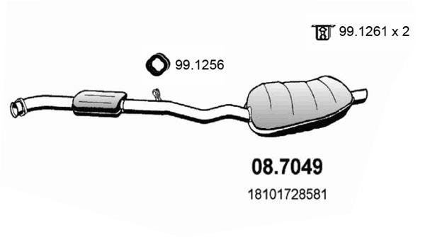 Silencieux arrière (Pot d'échappement) ASSO MARMITTE srl ref. 08.7049