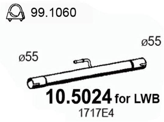 Tuyau d'échappement (Tuyau d'échappement) ASSO MARMITTE srl ref. 10.5024