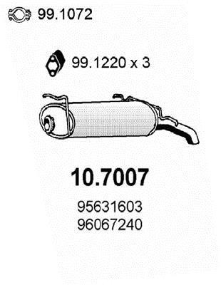 Silencieux arrière (Pot d'échappement) ASSO MARMITTE srl ref. 10.7007