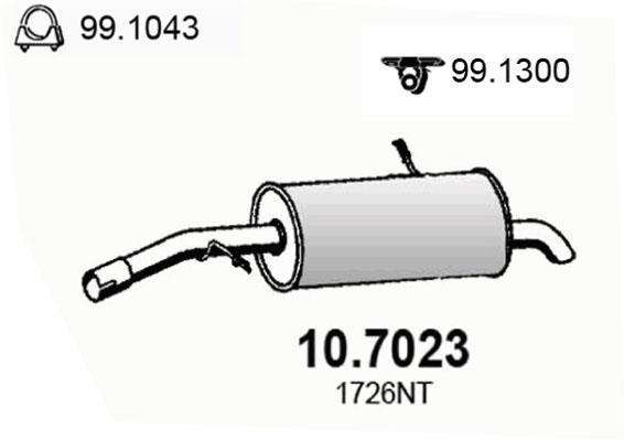 Silencieux arrière (Pot d'échappement) ASSO MARMITTE srl ref. 10.7023
