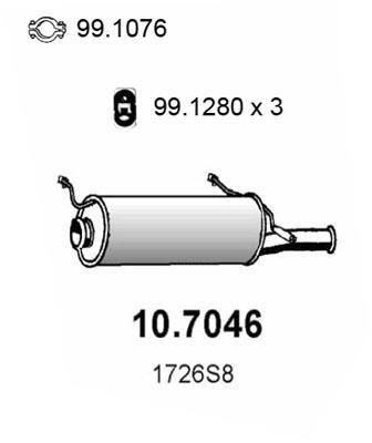 Silencieux arrière (Pot d'échappement) ASSO MARMITTE srl ref. 10.7046