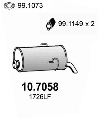 Silencieux arrière (Pot d'échappement) ASSO MARMITTE srl ref. 10.7058