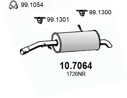 Silencieux arrière (Pot d'échappement) ASSO MARMITTE srl ref. 10.7064
