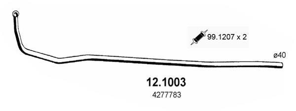 Tuyau d'échappement (Tuyau d'échappement) ASSO MARMITTE srl ref. 12.1003