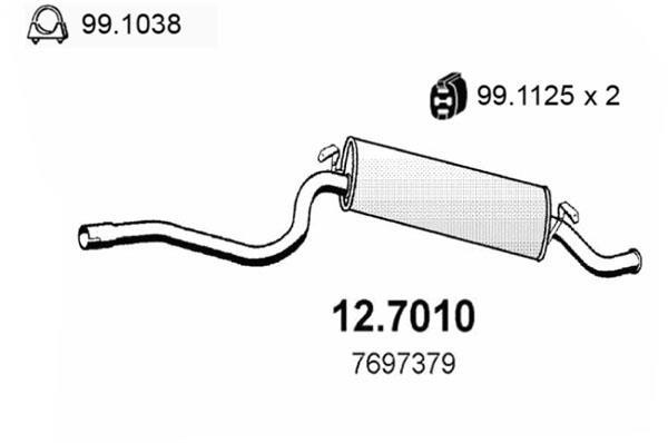 Silencieux arrière (Pot d'échappement) ASSO MARMITTE srl ref. 12.7010