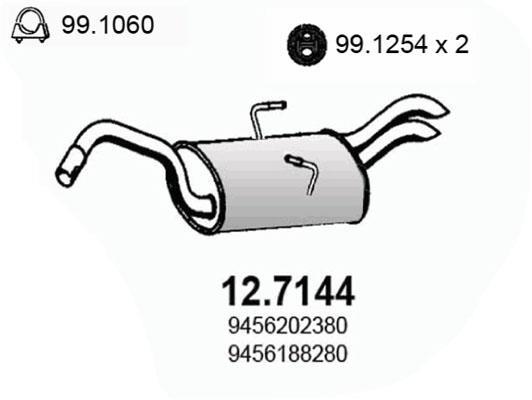 Silencieux arrière (Pot d'échappement) ASSO MARMITTE srl ref. 12.7144