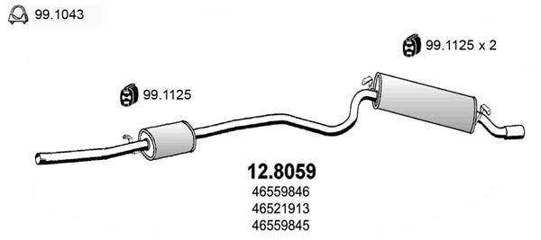 Silenciador trasero ASSO MARMITTE srl ref. 12.8059