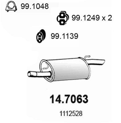 Silencieux arrière (Pot d'échappement) ASSO MARMITTE srl ref. 14.7063