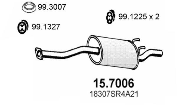Silencieux arrière (Pot d'échappement) ASSO MARMITTE srl ref. 15.7006