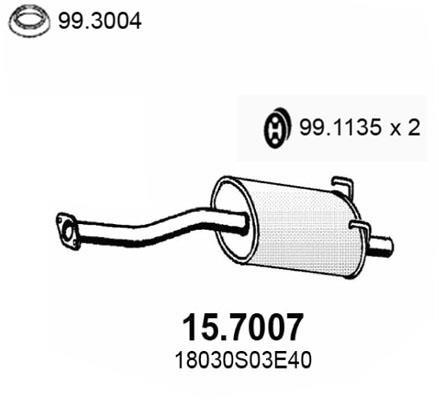 Silencieux arrière (Pot d'échappement) ASSO MARMITTE srl ref. 15.7007