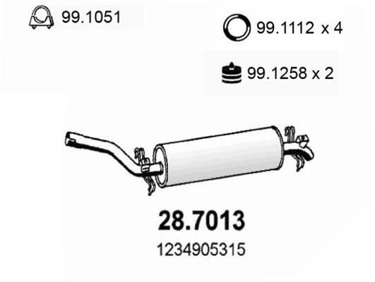 Silencieux arrière (Pot d'échappement) ASSO MARMITTE srl ref. 28.7013