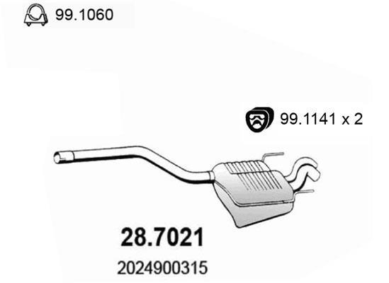 Silencieux arrière (Pot d'échappement) ASSO MARMITTE srl ref. 28.7021