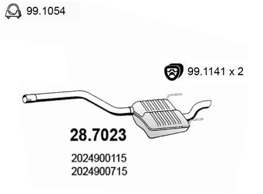 Silencieux arrière (Pot d'échappement) ASSO MARMITTE srl ref. 28.7023