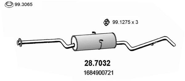 Silencieux arrière (Pot d'échappement) ASSO MARMITTE srl ref. 28.7032