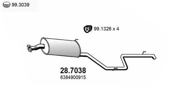 Silencieux arrière (Pot d'échappement) ASSO MARMITTE srl ref. 28.7038
