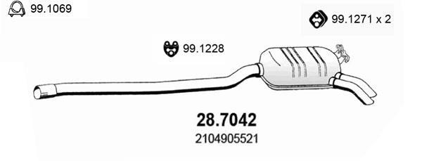Silencieux arrière (Pot d'échappement) ASSO MARMITTE srl ref. 28.7042