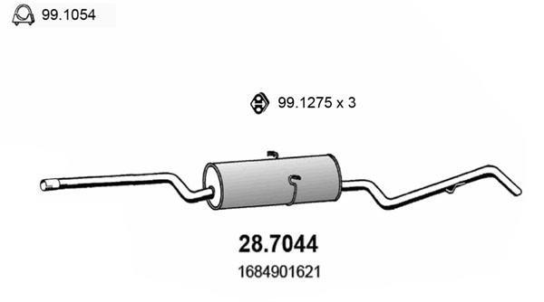 Silencieux arrière (Pot d'échappement) ASSO MARMITTE srl ref. 28.7044