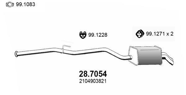 Silencieux arrière (Pot d'échappement) ASSO MARMITTE srl ref. 28.7054