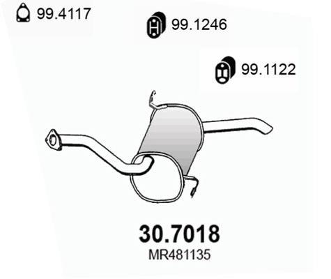 Silencieux arrière (Pot d'échappement) ASSO MARMITTE srl ref. 30.7018