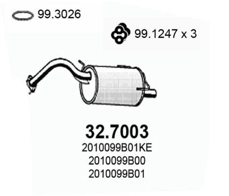 Silencieux arrière (Pot d'échappement) ASSO MARMITTE srl ref. 32.7003