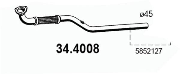 Tuyau d'échappement (Tuyau d'échappement) ASSO MARMITTE srl ref. 34.4008