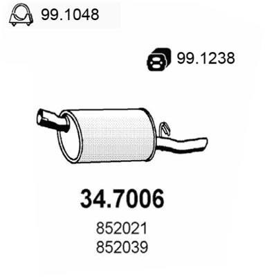 Silencieux arrière (Pot d'échappement) ASSO MARMITTE srl ref. 34.7006