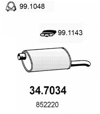 Silencieux arrière (Pot d'échappement) ASSO MARMITTE srl ref. 34.7034