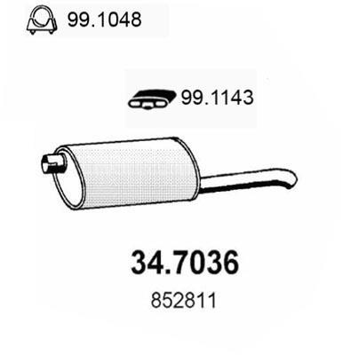 Silencieux arrière (Pot d'échappement) ASSO MARMITTE srl ref. 34.7036