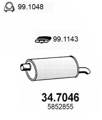 Silencieux arrière (Pot d'échappement) ASSO MARMITTE srl ref. 34.7046