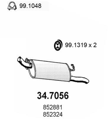 Silencieux arrière (Pot d'échappement) ASSO MARMITTE srl ref. 34.7056