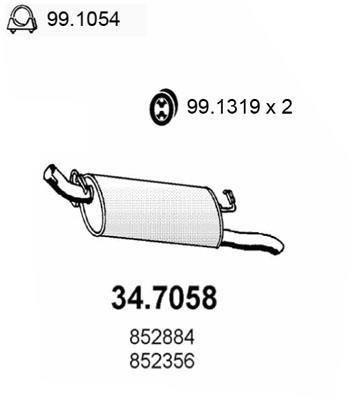 Silencieux arrière (Pot d'échappement) ASSO MARMITTE srl ref. 34.7058