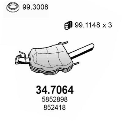 Silencieux arrière (Pot d'échappement) ASSO MARMITTE srl ref. 34.7064