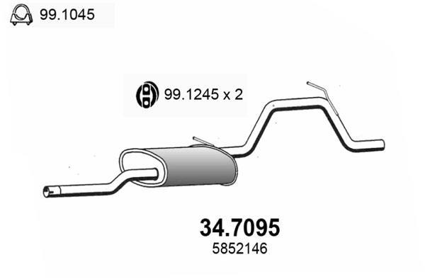 Silencieux arrière (Pot d'échappement) ASSO MARMITTE srl ref. 34.7095
