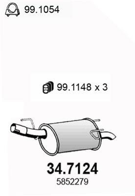Silencieux arrière (Pot d'échappement) ASSO MARMITTE srl ref. 34.7124