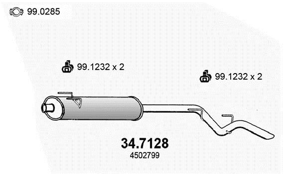 Silencieux arrière (Pot d'échappement) ASSO MARMITTE srl ref. 34.7128