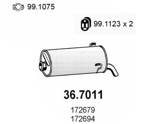 Silencieux arrière (Pot d'échappement) ASSO MARMITTE srl ref. 36.7011