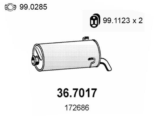 Silencieux arrière (Pot d'échappement) ASSO MARMITTE srl ref. 36.7017